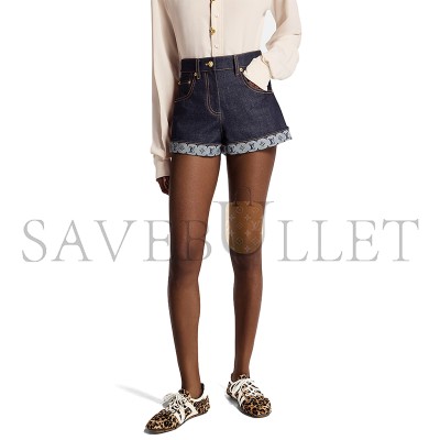 LOUIS VUITTON CUFFED HEM DENIM MINI SHORTS 1AI160